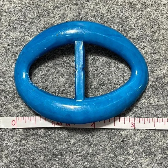 Blue plastic belt buckle - Picture 6 of 8